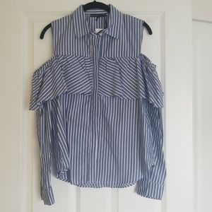 Cold shoulder button down